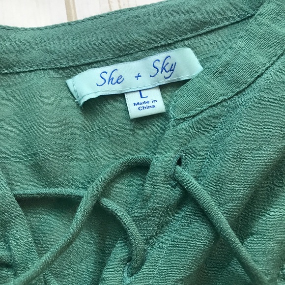 (SOLD) She & Sky - Sea-foam Boho Tunic, Large - Picture 5 of 8